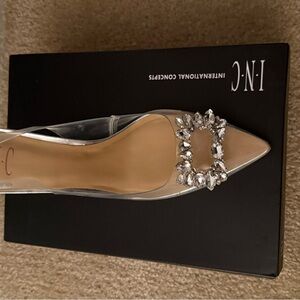 INC International Concepts Women's Silver Embellished Heels